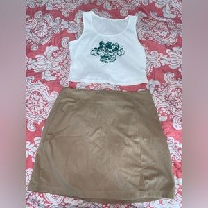 Brand new zaful crop top skirt set